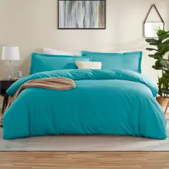 Nestl Double Brushed Microfiber Duvet Cover Set Teal