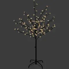 Northlight 4' LED Lighted Sakura Cherry Blossom Artificial Flower Tree - Warm White Lights