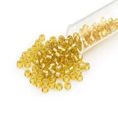 Miyuki Round Rocaille Seed Bead 8/0 Silver Lined Light Gold