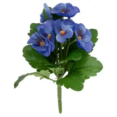 Allstate Pansy Artificial Floral Pick Spray - 8" - Blue and Green