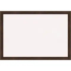 Warm Walnut Narrow Wood Framed Corkboard, White Cork