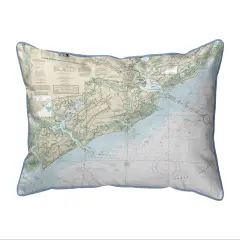 Charleston Harbor Map Pillow 20x24 &ndash; Extra Large Indoor/Outdoor