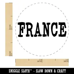 France Fun Text Self-Inking Rubber Stamp for Stamping Crafting Planners Purple