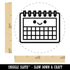 Kawaii Calendar Teacher School Self-Inking Rubber Stamp Ink Stamper for Stamping Crafting Planners UV