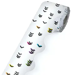 Carson Dellosa Kind Vibes 65Ft of Doodle Rainbow Bulletin Board Borders, 1 Roll of Boho Scalloped Trim for Rolling Whiteboard, Posterboard, Party Decorations, and Classroom D&eacute;cor