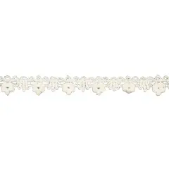 Belagio Cotton Lace Trim, 0.75" Wide, Floral Design, Ivory, 10-Yard Bolt