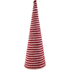 Northlight Candy Cane Swirled Christmas Cone Tree - 19.5" - White and Red