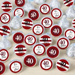 Big Dot of Happiness We Still Do - 40th Wedding Anniversary - Anniversary Party Small Round Candy Stickers - Party Favor Labels - 324 Count