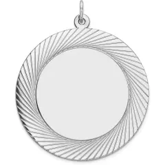 Sterling Silver Disc Round Charm Jewerly 35mm x 33mm