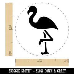 Standing Flamingo Self-Inking Rubber Stamp Ink Stamper for Stamping Crafting Planners Green