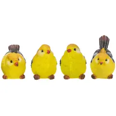 Tii Collections Set of 4 Medium Goldfinch Bird Figurines 4" Yellow