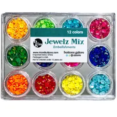 Buttons Galore and More Bright Jewels for Crafts - 12 Colors