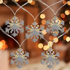 Northlight Snowflake LED Candlelight Clear Christmas Light Set - 4' Clear Wire - 10ct White