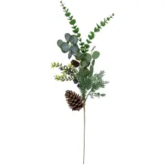 Northlight 32" Eucalyptus, Pinecones and Blueberries Artificial Pine Christmas Spray Green