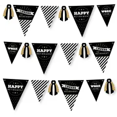 Big Dot of Happiness Happy Retirement - DIY Retirement Party Pennant Garland Decoration - Triangle Banner - 30 Pieces
