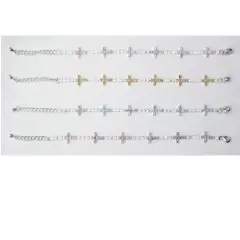 Roman Adjustable Sparkle Cross Bracelets - 10" - Set of 8 Multi