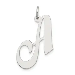 Sterling Silver Large Script Initial Letter A Charm Jewerly 21mm x 24mm