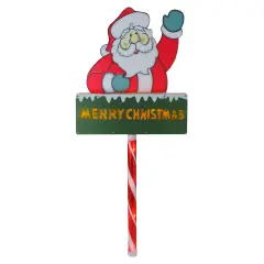 Northlight 28" Lighted Santa Claus 'Merry Christmas' Lawn Stake - Clear Lights Red