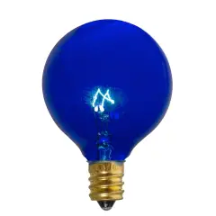Northlight Transparent Incandescent G50 Globe Christmas Replacement Bulbs - Blue - Pack of 25