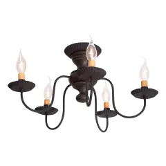 Irvin's Country Tinware Thorndale Ceiling Light in Black
