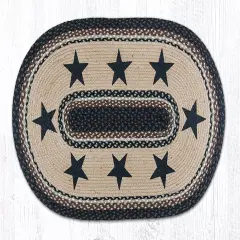 Earth Rugs OP-313 Black Stars Oval Patch 27 Inch X 45 Inch