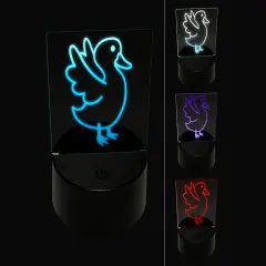Delightful Duck Flapping Wings 3D Illusion LED Night Light Sign Nightstand Desk Lamp