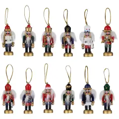 Northlight 12-Piece Red and Blue Mini Christmas Nutcracker Ornament Set 3.25"