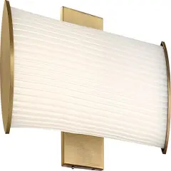 Nuvo 26w LED Module Lena Wall 1-Light 120v Brushed Brass & Striped Lens 3000k warm-white