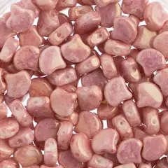 John Bead Czech Glass Opaque Ginko Beads, 50g Chalk Red Terracotta