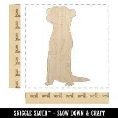 Curious Standing African Meerkat Unfinished Wood Shape Piece Cutout for DIY Craft Projects