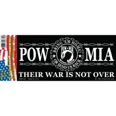 POW MIA Bring Em Home Or Send Us Back Bumper Sticker 3"X6-1/2"