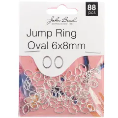 John Bead Jump Ring Oval 8x6mm 88/Pkg-Silver
