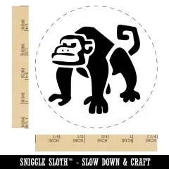 Grumpy Monkey with Curly Tail Self-Inking Rubber Stamp Ink Stamper for Stamping Crafting Planners Black