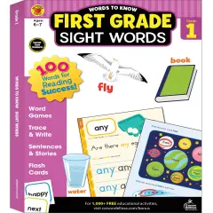 Carson Dellosa Words to Know 1st Grade Workbook, Phonics Book With 100 Sight Words, Stories, Games, Flash Cards, Tracing and Writing Practice, and More, Classroom or Homeschool Curriculum