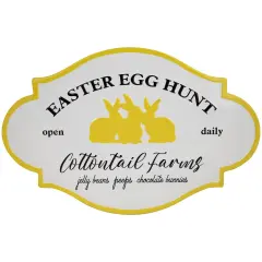 Northlight Easter Egg Hunt Vintage-Style Metal Wall Sign - 17.75" White