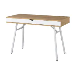Techni Office Solutions 45.25" Brown and White Unique Techni Mobili Computer Desk with Multi Storage