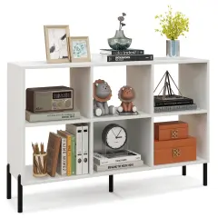 Costway 6 Cube Storage Shelf Organizer Bookcase Square Cubby Cabinet Bedroom Black/White