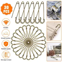 30pcs Safety Pins Extra Large 2.76" Diapers Sewing DIY Crafting Jewelry Beading