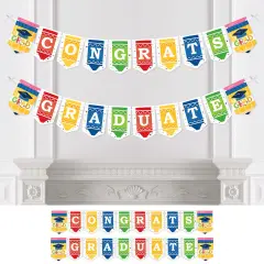 Big Dot of Happiness Elementary Grad - Kids Graduation Party Bunting Banner - Party Decorations - Congrats Graduate