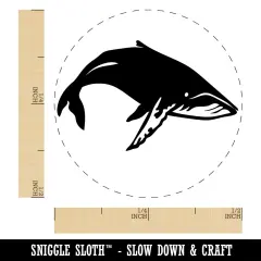 Happy Humpback Whale Self-Inking Rubber Stamp for Stamping Crafting Planners Fuchsia