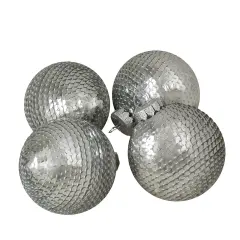 Northlight Sequin Christmas Ball Ornaments - 2.75" (70mm) - Silver - 4ct