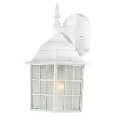 Nuvo 1-Light 100w 14" Outdoor Wall Fixtures w/ Frosted Glass in White Finish