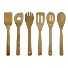 Oceanstar 6 Piece Bamboo Cooking Utensil Set Brown