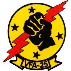 U.S. Navy VFA-25 Strike Fighter Squadron Patch Black & Yellow 3"