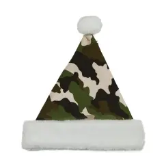 Northlight 21" Green and White Camouflage Adult Christmas Santa Claus Hat - Medium