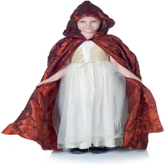Underwraps Girl's Red Pintuck Princess Cape Halloween Accessory - One Size