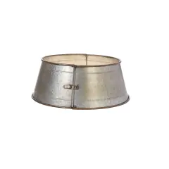 Raz 24" Galvanized Metal Christmas Tree Collar Silver