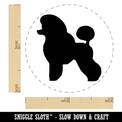 Miniature Poodle Dog Solid Self-Inking Rubber Stamp for Stamping Crafting Planners Purple