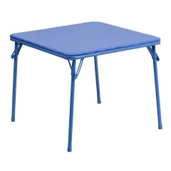 Emma and Oliver Kids Folding Game and Activity Table - Toddler Table for Daycare Center Blue