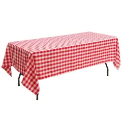 Set of 10 Rectangular Polyester Party Tablecloth Suitable for Dining Tables Picnic Tables and Cake Tables Red